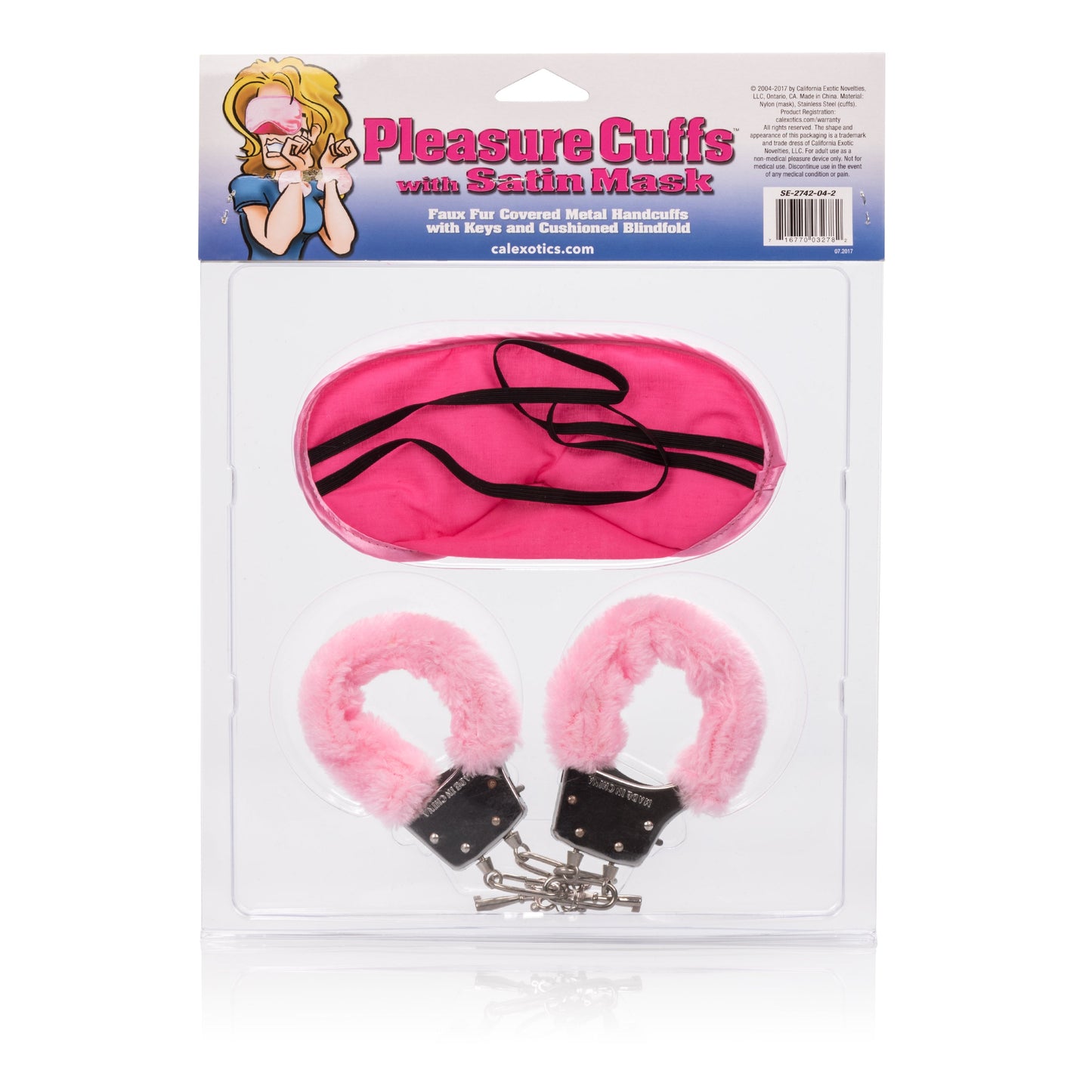 Pleasure Cuffs With Satin Mask Adult Bondage Kit Set