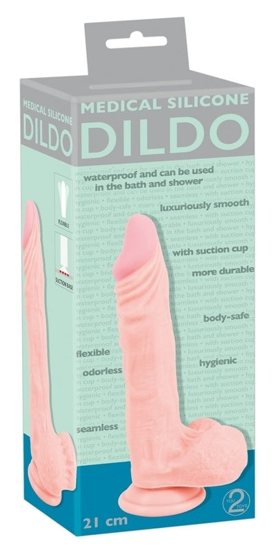 Medical Silicone 8.25 Inch Dildo Flesh 21 cm Realistic Flexible with Suction Cup