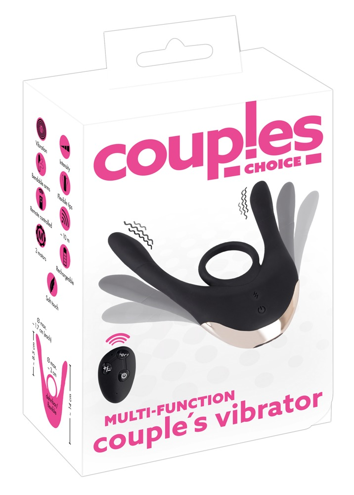 Couples Choice Multi-Function Couple's Vibrator in Blue, 7.5 Inches