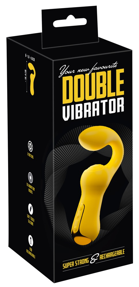 Double Vibrator Yellow Masturbator with 10 Vibration Modes and Flexible Vibro-Wings