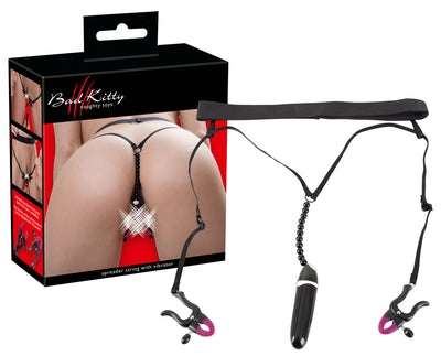 Bad Kitty Spreader String with Vibrator – Labia Spreader Vibrator