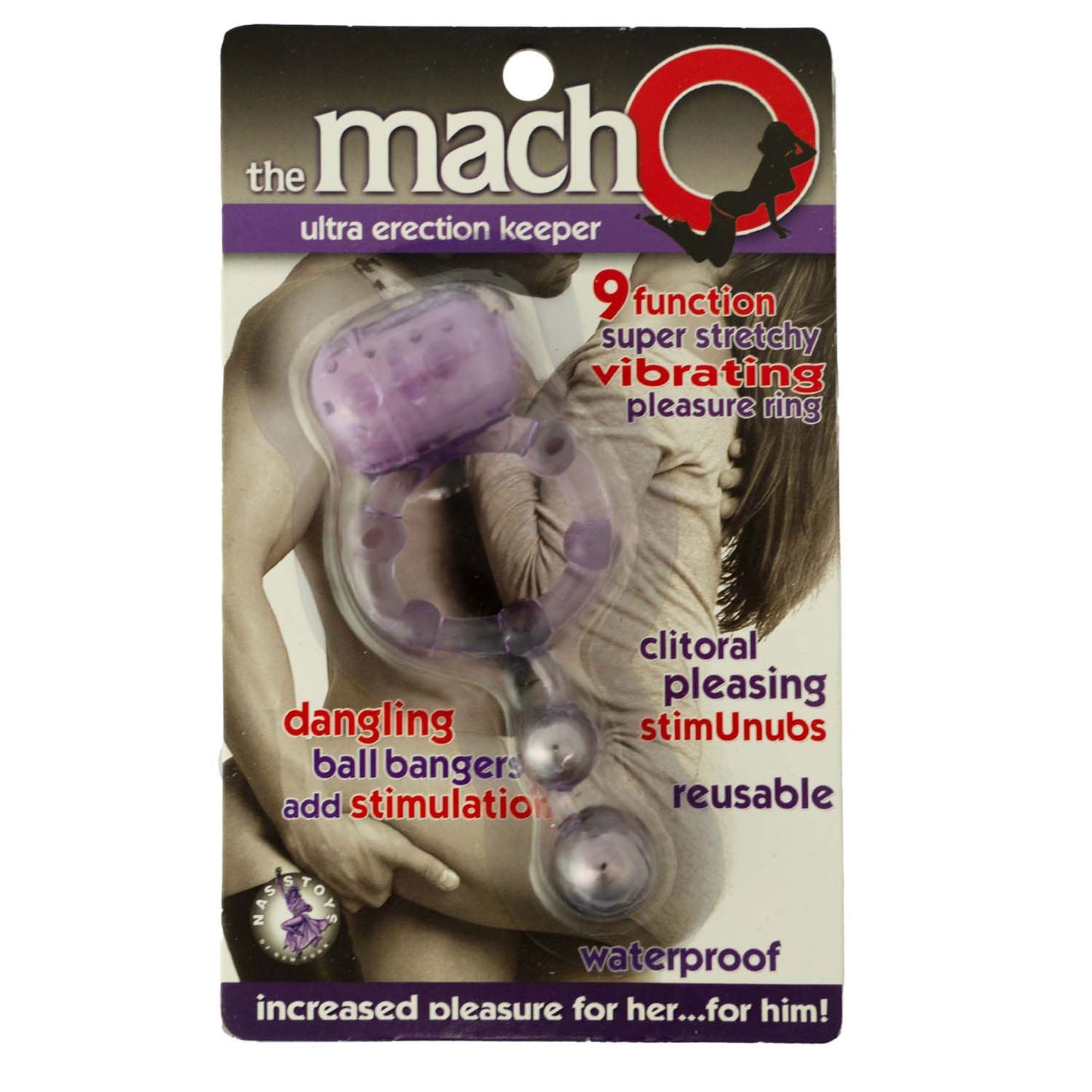 Macho Ultra Erection Keeper Vibrating Cockring in Purple