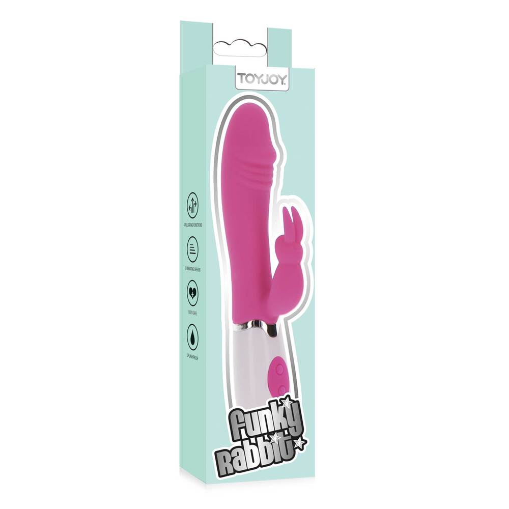 ToyJoy Funky Rabbit Vibrator – Splashproof Silicone Rabbit Vibrator