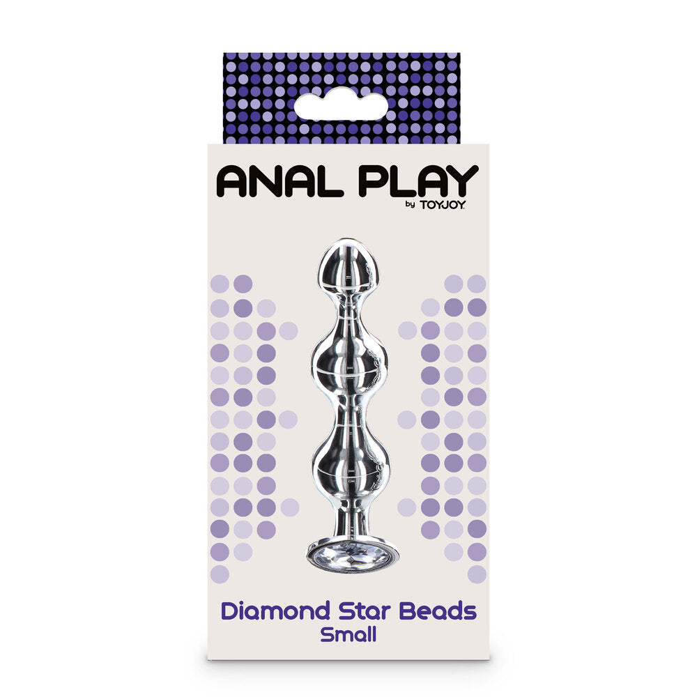 Diamond Star Beads Small – Smooth Aluminium Butt Plug with Jewel Base
