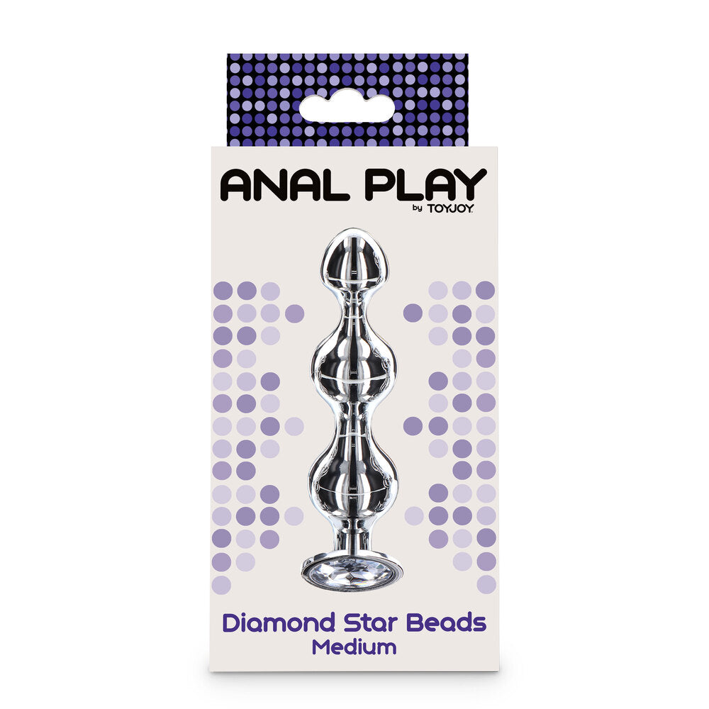 Diamond Star Beads Medium – Aluminium Butt Plug with Jewel Base