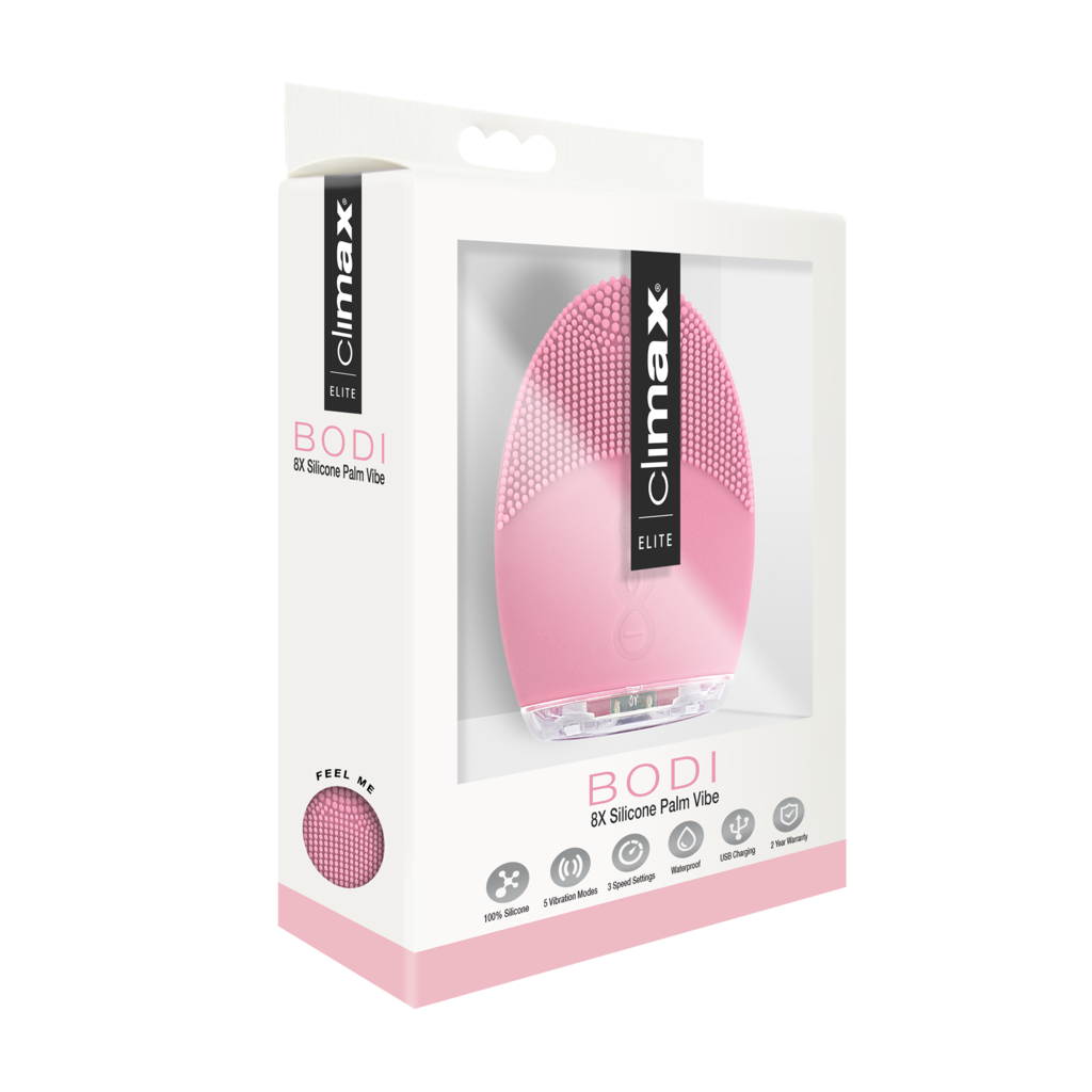 Climax Elite Bodi 15X Pink Silicone Palm Vibe 8cm Compact Waterproof Rechargeable
