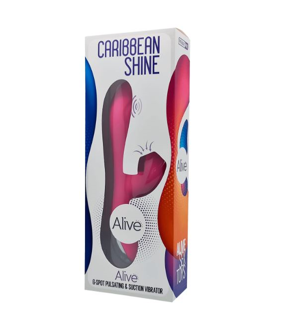 Alive Caribbean Shine Fuchsia G-Spot Pulsating and Suction Vibrator 21 cm Splashproof