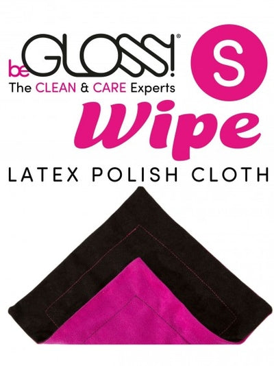 beGLOSS Wipe (Pink/Black) – Small Polishing Cloth for Latex Clothing