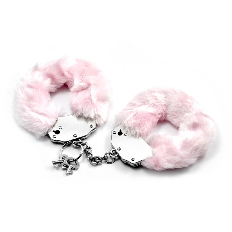 Fetish Pleasure Fluffy Hand Cuffs – Sturdy Metal Wrist Cuffs
