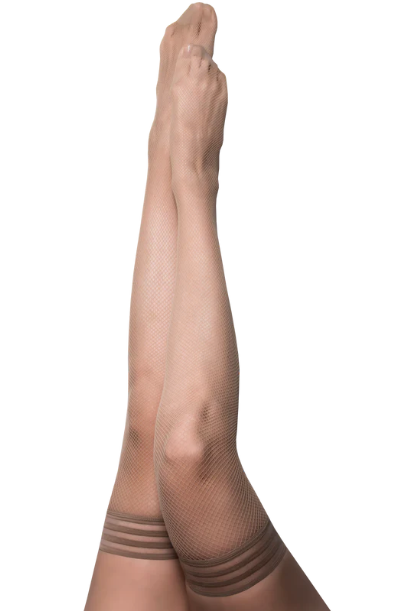 Kixies Samantha Nude Fishnet Thigh Highs Size D
