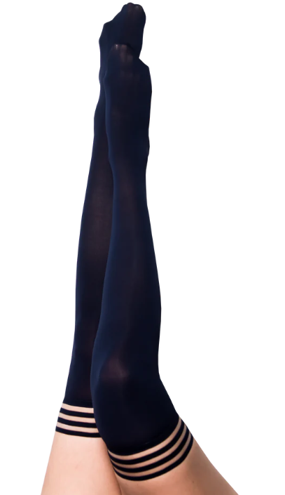 Kixies Selma Navy Opaque Thigh-High Tights Size D