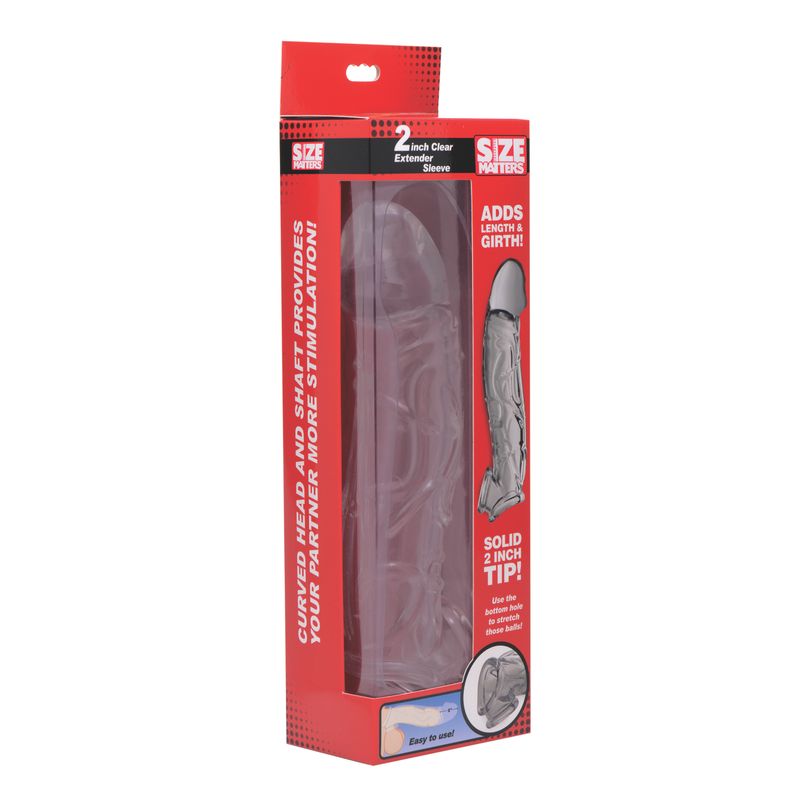 Size Matters 2 Inch Clear Penis Extender Sleeve