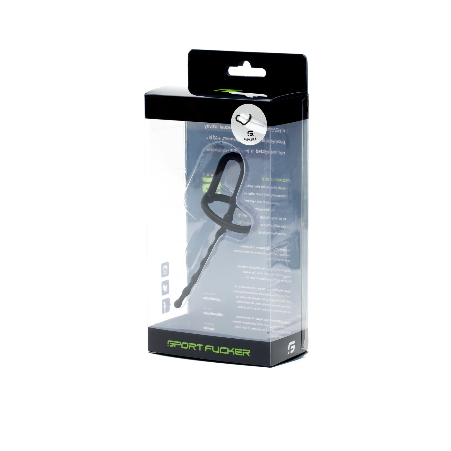 Dipstick Black Penis Sound with Glans Ring by Sport Fucker Silicone