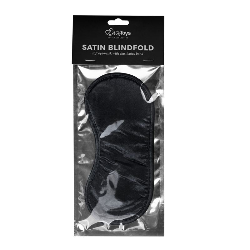 Black Satin Eye Mask for Sensory Deprivation and Intimacy