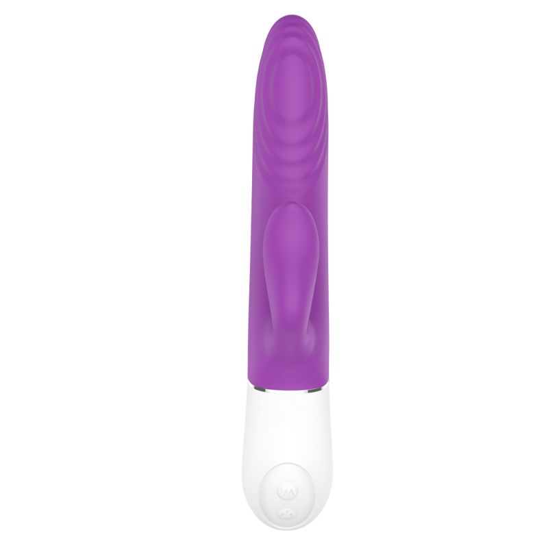 Lighter Thrusting Rabbit Vibrator Purple 8 Inch Length