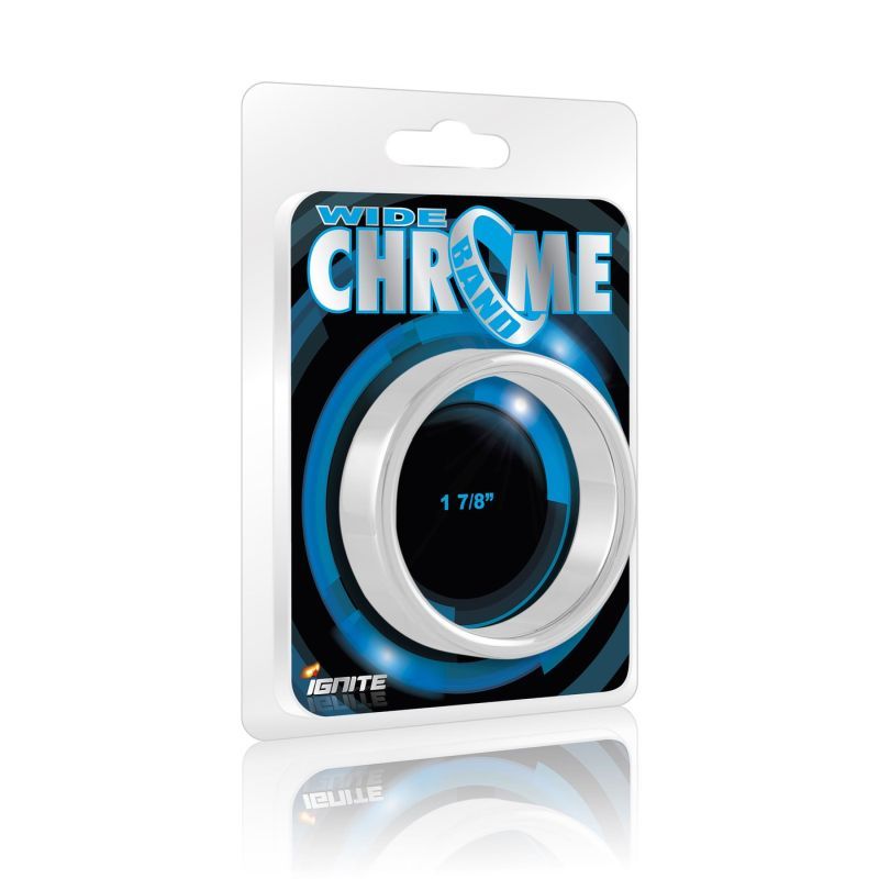 Wide Band Chrome Cock Ring 48mm with 15mm Band Width