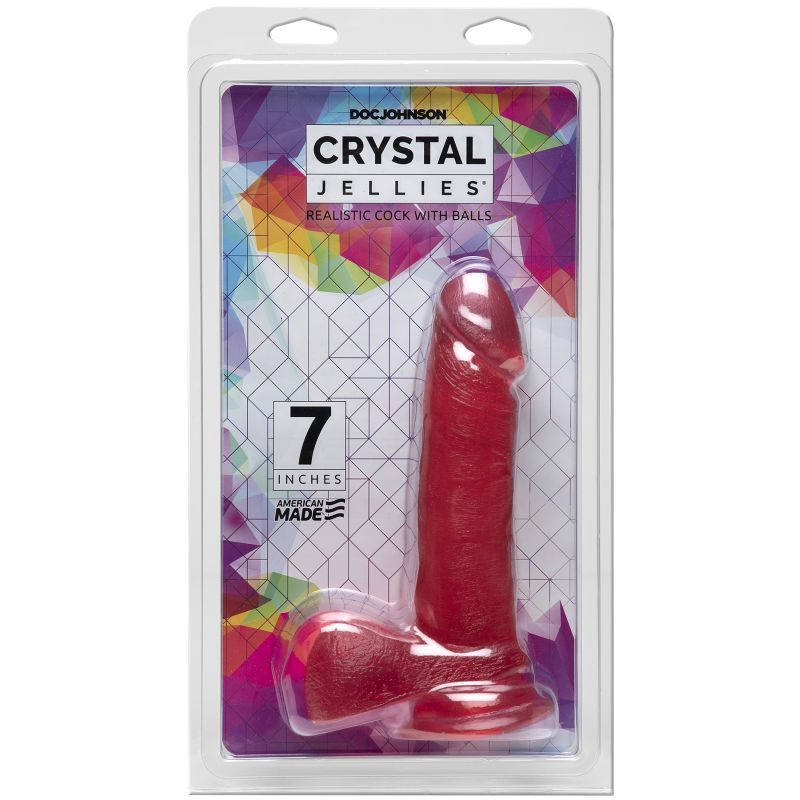 7 In Realistic Cock With Balls Pink For Hands-Free Play