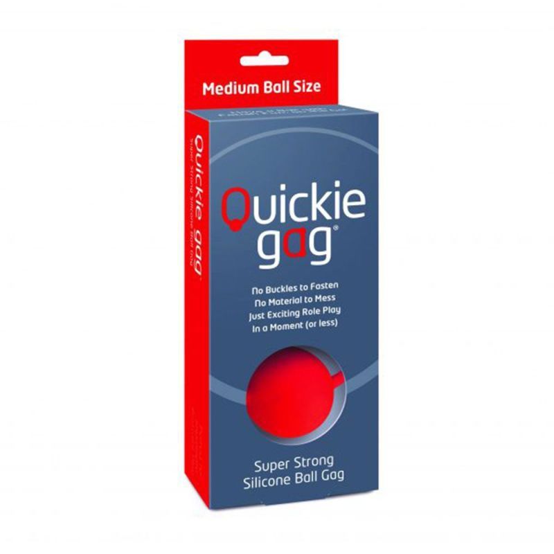 Quickie Gag Medium Ball Red Silicone Stretch Ball Gag