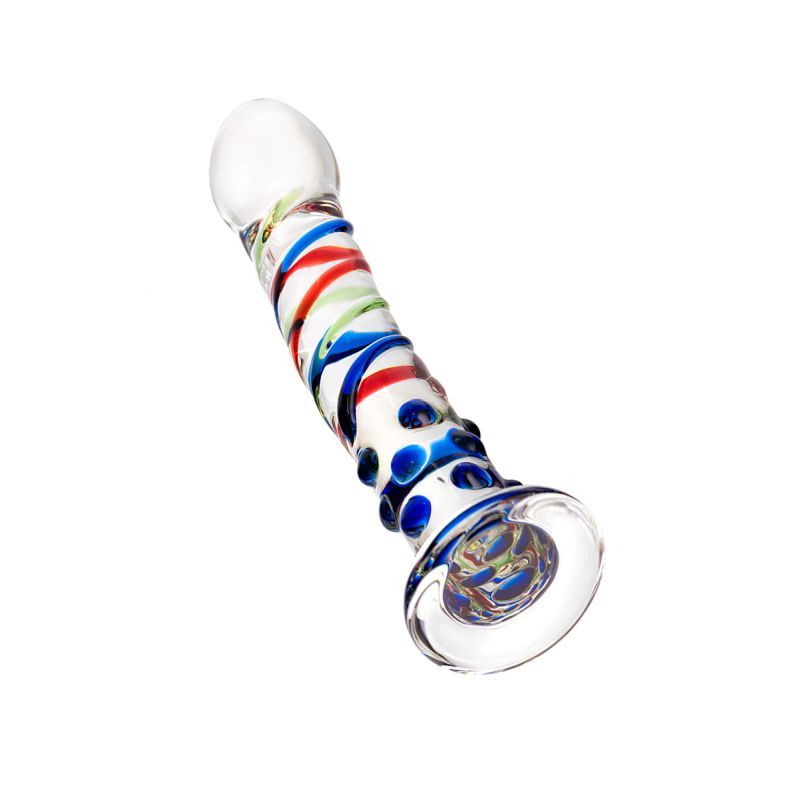 Sexus Glass Dildo with Blue Tip 18cm