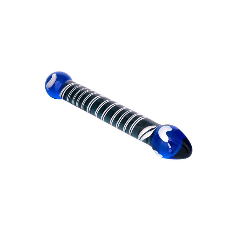 Sexus Glass Dildo Duo Blue 20cm Body Safe