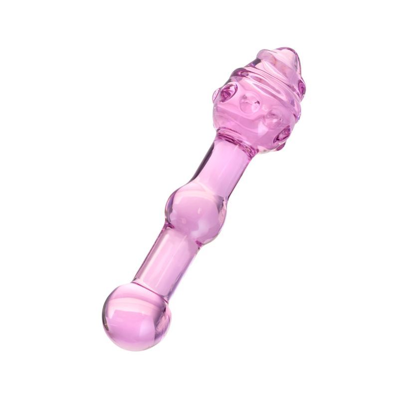 Sexus Glass Dildo Pink 17cm Elegant Design Body Safe