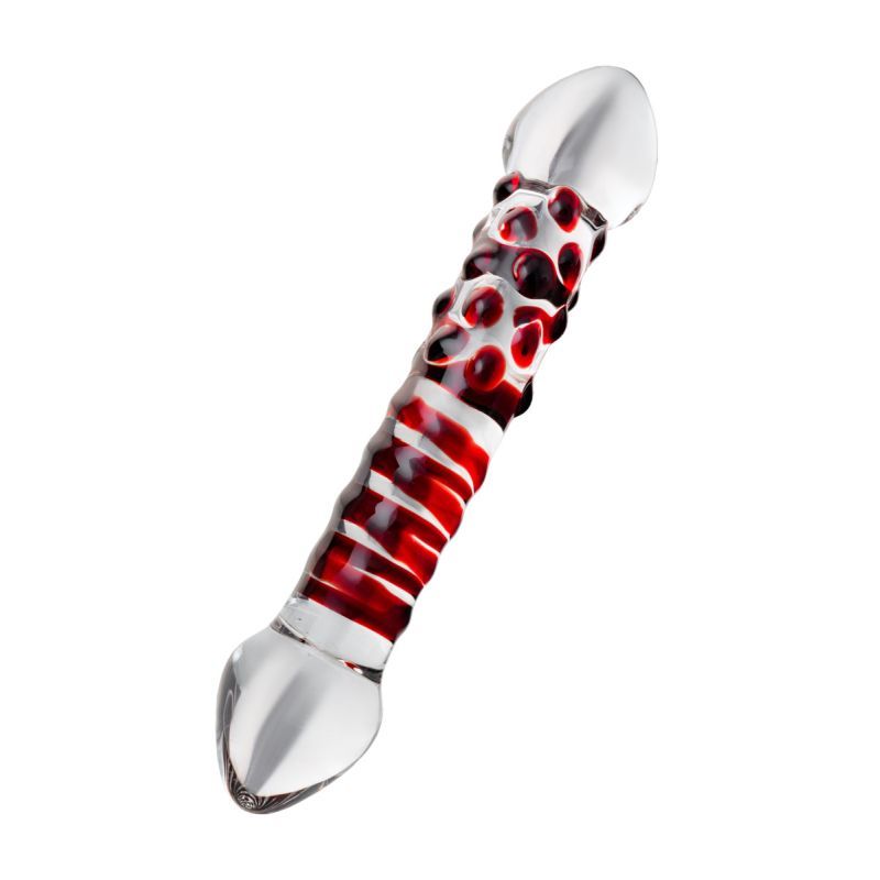 Sexus Glass Dildo Red Delight 19cm Elegant