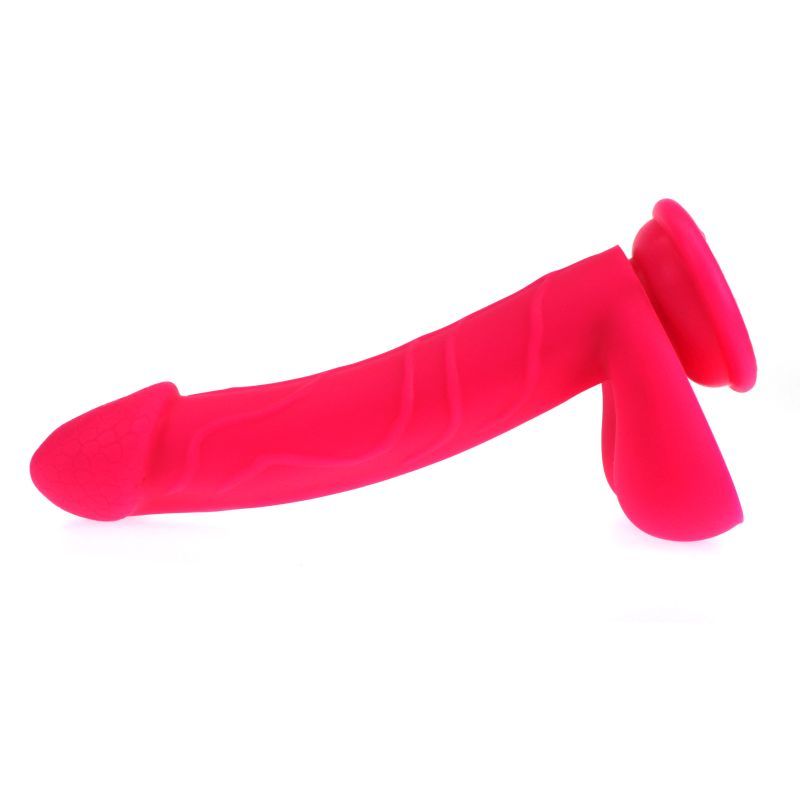 Realistic Pink Dildo with Balls 19cm Insertable Length
