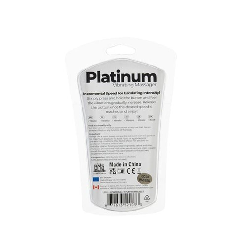 Platinum Bullet 9cm Vibrator with Incremental Speed Control