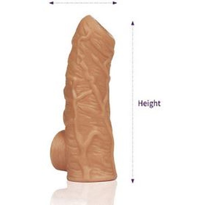 Nude Penis Sleeve Textured Soft Silicone Large