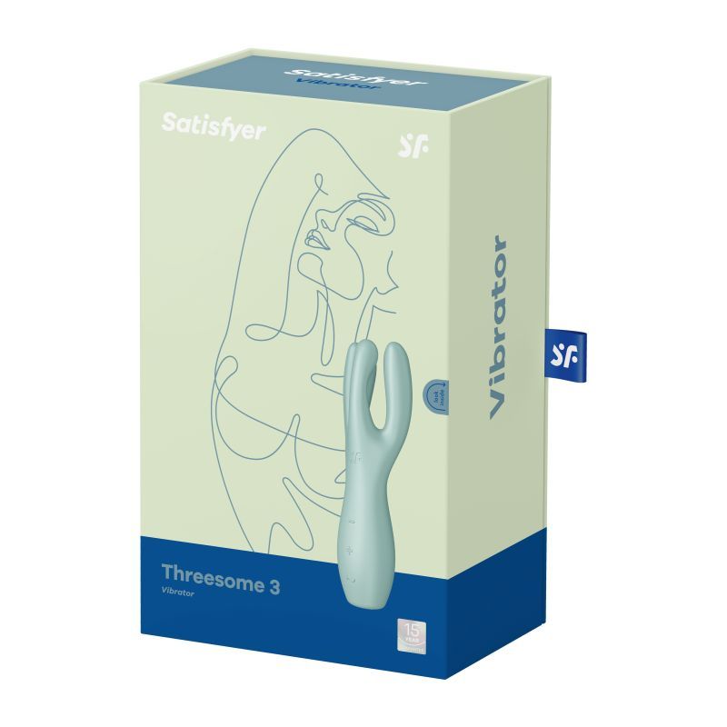 Satisfyer Threesome 3 Lay-On Vibrator (Mint) – Waterproof External Vibrator