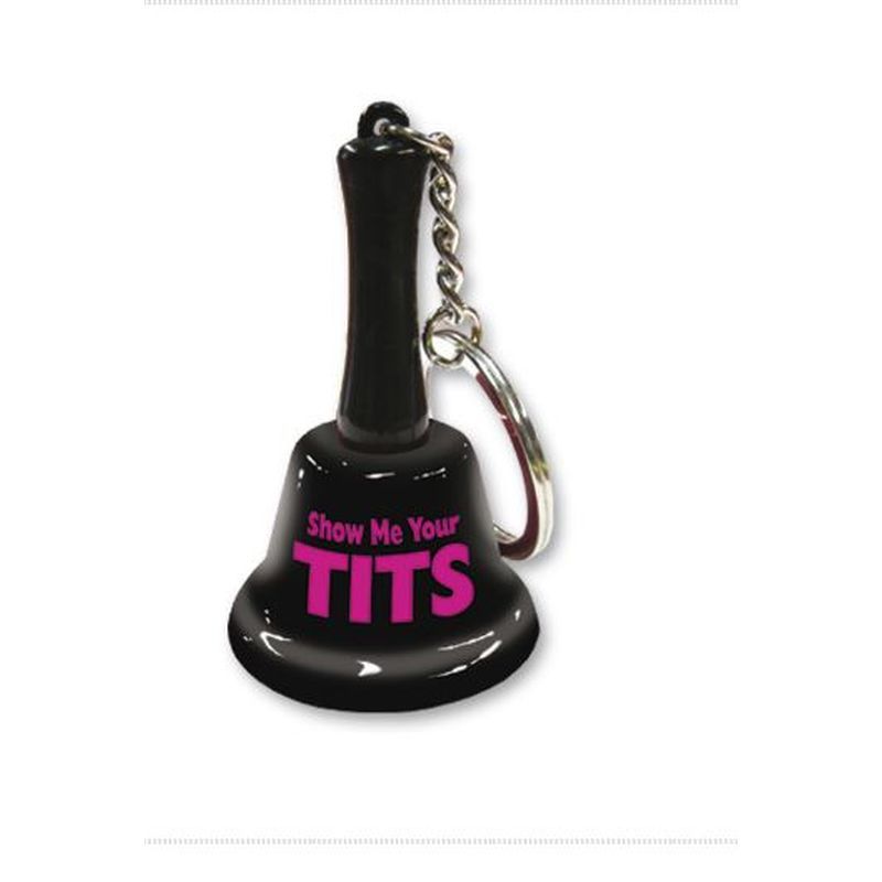 Show Me Your Tits Mini Bell Keychain – Novelty Accessory