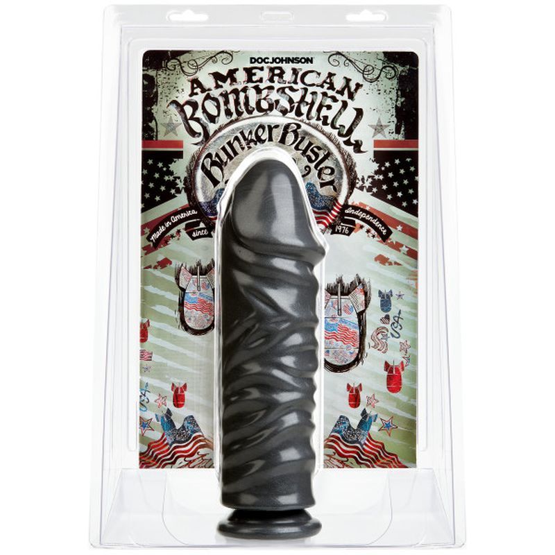 Bunker Buster 10.7 Inch Anal Dildo in Gun Metal Finish