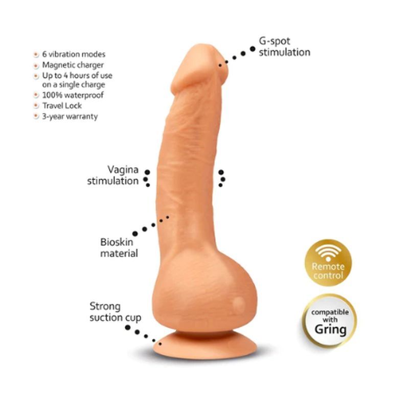 Greal MINI Flesh w Suction Cup 7 x 1.18 Inch Vibrator