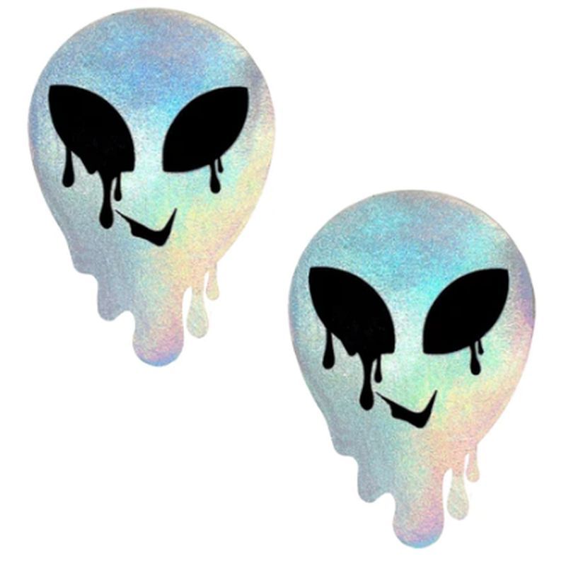 Holographic Melty Alien Pasties for Raves and Parties