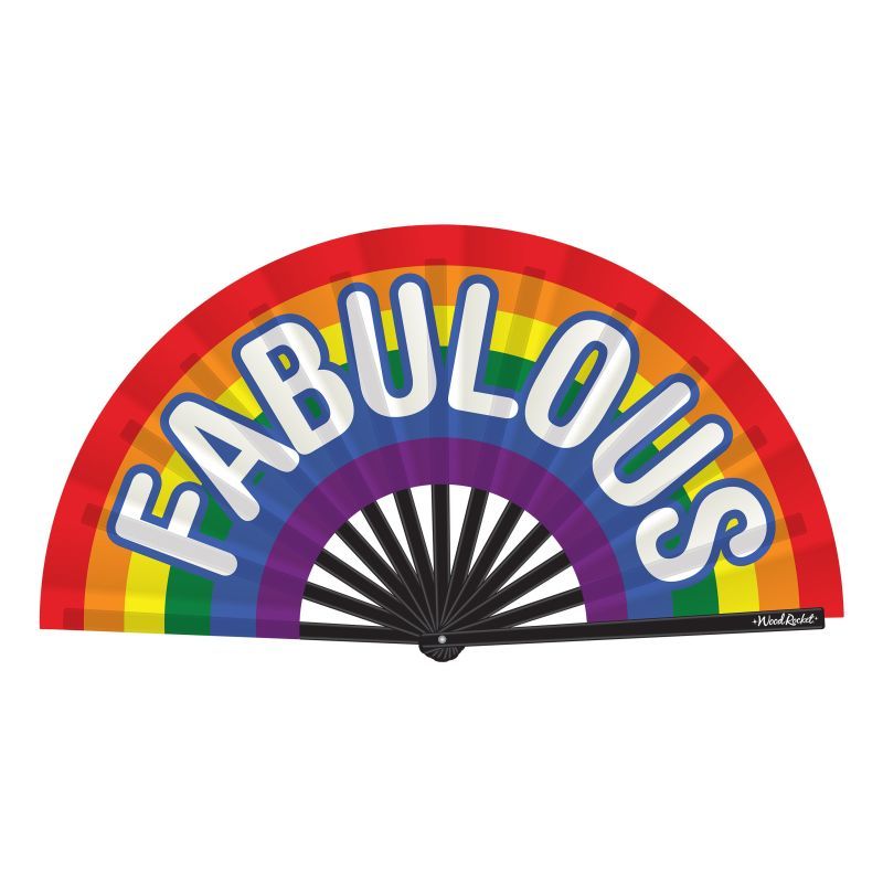 Fabulous Folding Fan with Colorful Rainbow Design