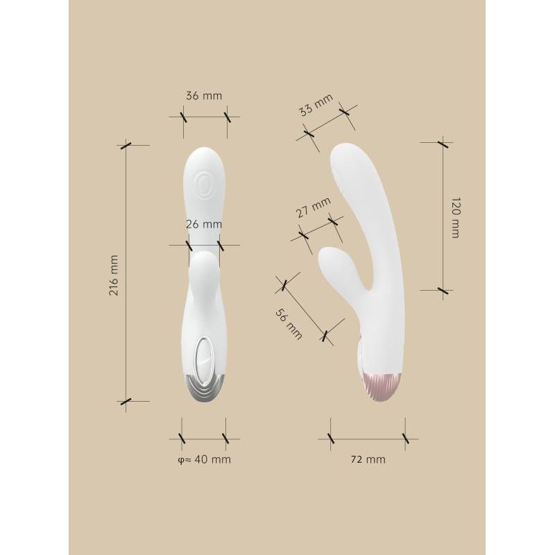 Pada Rabbit and G-Spot Pulsing Vibrator White 21.6cm