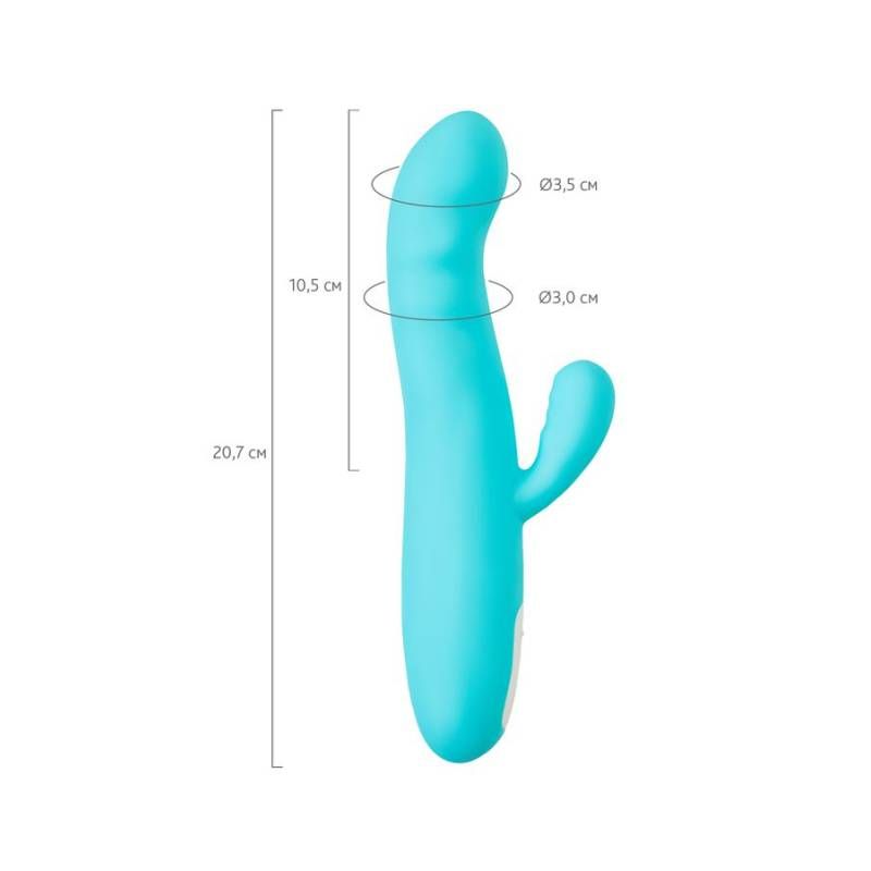 JOS Merry Swirl Rotating Shaft Rabbit Vibrator Blue 20.7cm