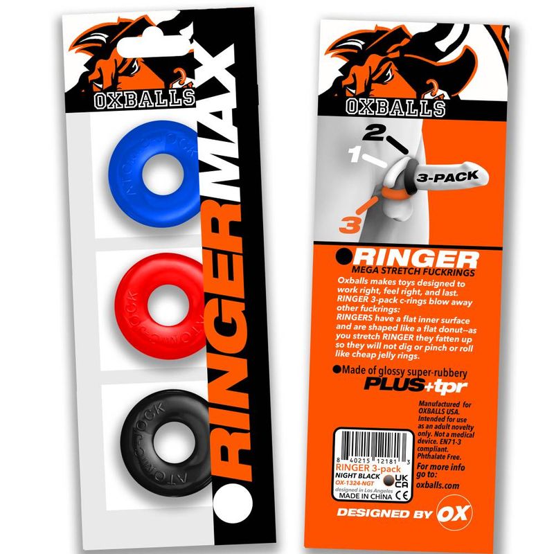 Ringer Max Three Piece Multi Colour Cockring Set