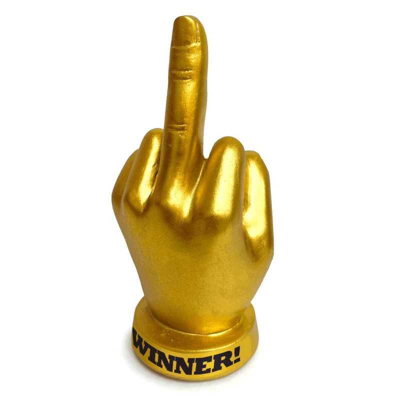 Golden FU Finger Trophy 6 Inch Customizable Award