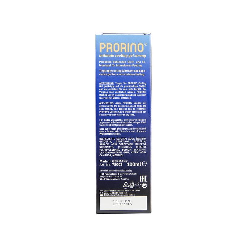 Prorino Cooling Gel Strong 100ml Intense Lubricant