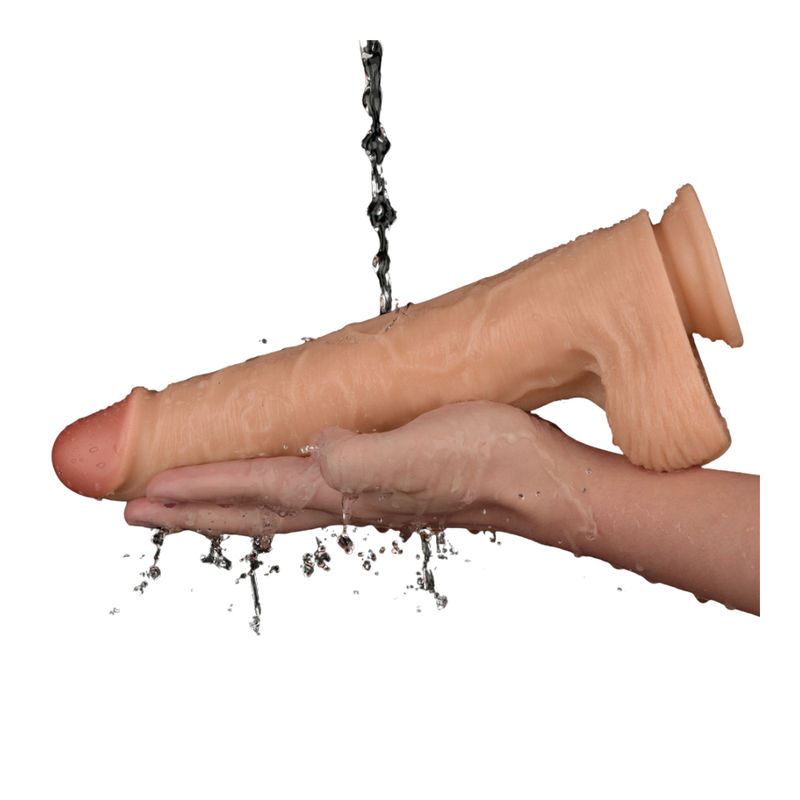 Power Basics 11 Inch Vibrating USB Dildo – Realistic Shaft Vibrator with 10 Modes