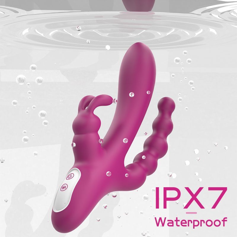 Joker Triple Ecstasy (Pink) – Luxury 8.5 Inch Silicone Triple Stimulation Vibrator with 9 Vibration Modes