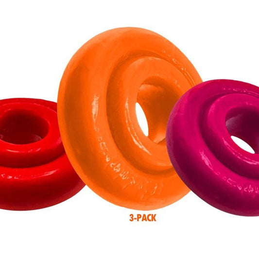 RimRingz 3-Pack Multi-Size Set – Plush-Lip Cockrings with Grippy Soft Rubber Rims Cockrings