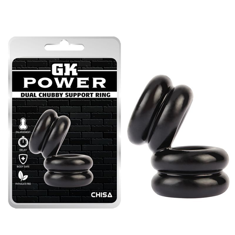 Double Stacked Dual Pleasure Ring (Black) – Stamina Enhancing Ring