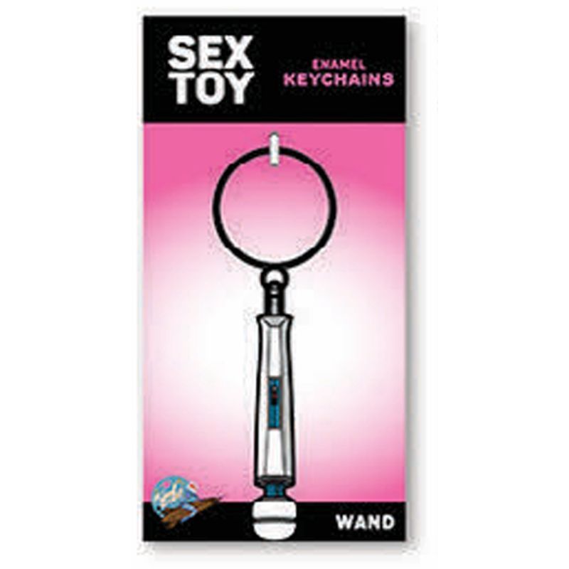 Wood Rocket Wand Enamel Keychain – Wand Massager Key Chain
