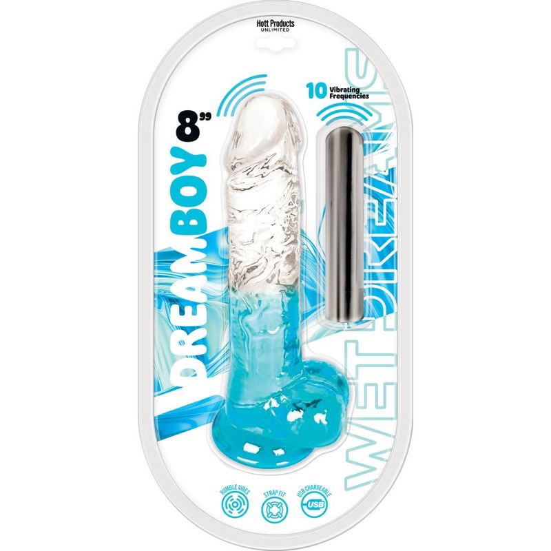 Dream Boy Jelly Dildo – 8 Inch Rechargeable Flexible Vibrator