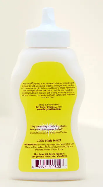 Boy Butter Original – Coconut Oil-Based Personal Lubricant 9 Oz Squeeze