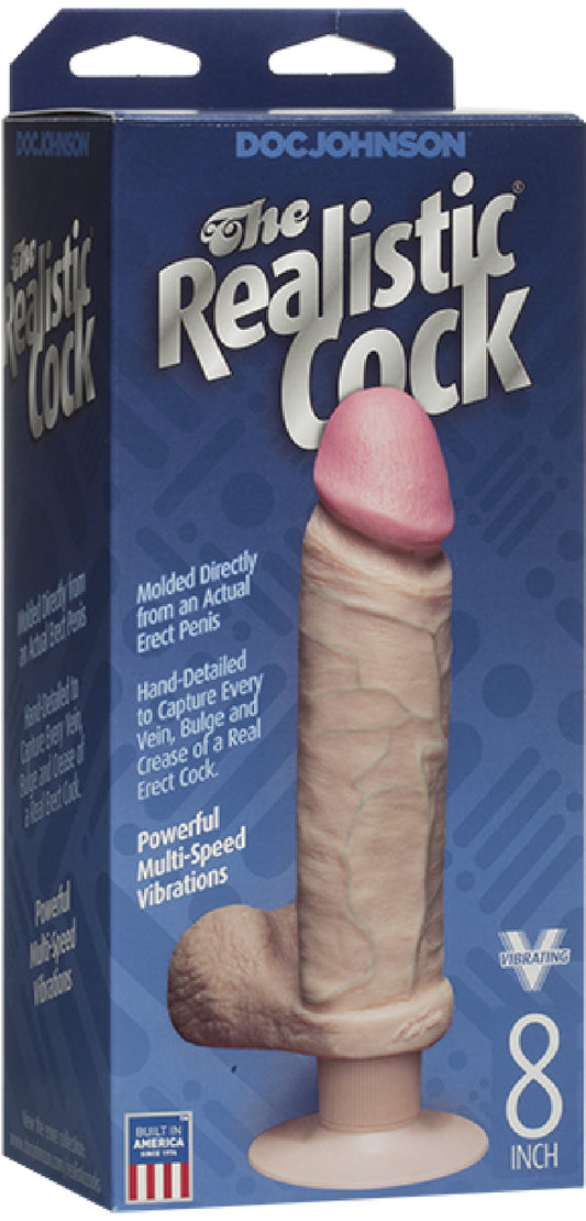 ULTRASKYN Vibrating 8 Inch – Realistic Multi-Speed Vibrator Dildo with Suction Cup Base