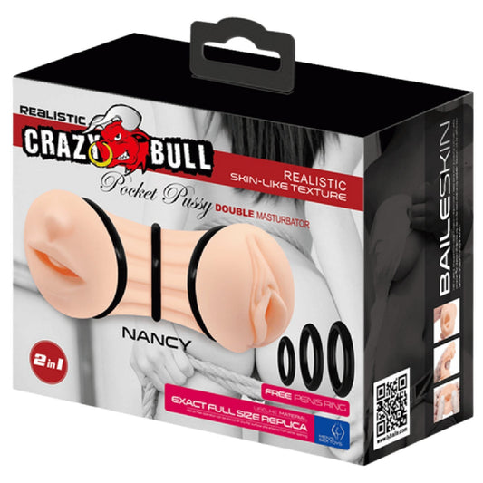 Nancy Pocket Pussy – Double Ended Ribbed Masturbator Sleeve