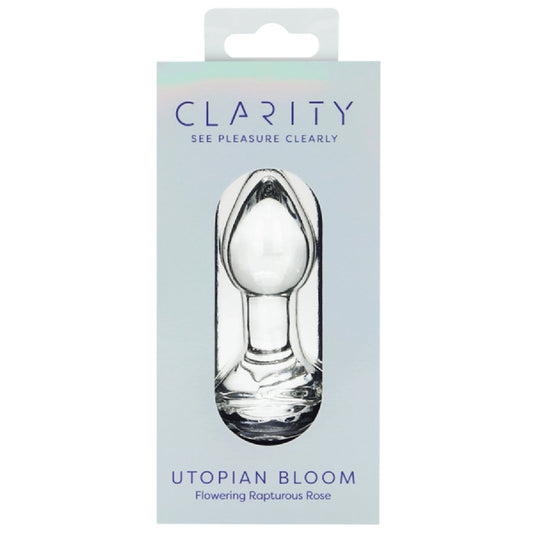 Clarity Utopian Bloom – 4.3 Inch Handcrafted Glass Butt Plug > Glass > Dildos